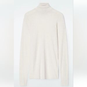 NWT COS 100% Merino Wool Turtleneck, White/Off-white, Size Small